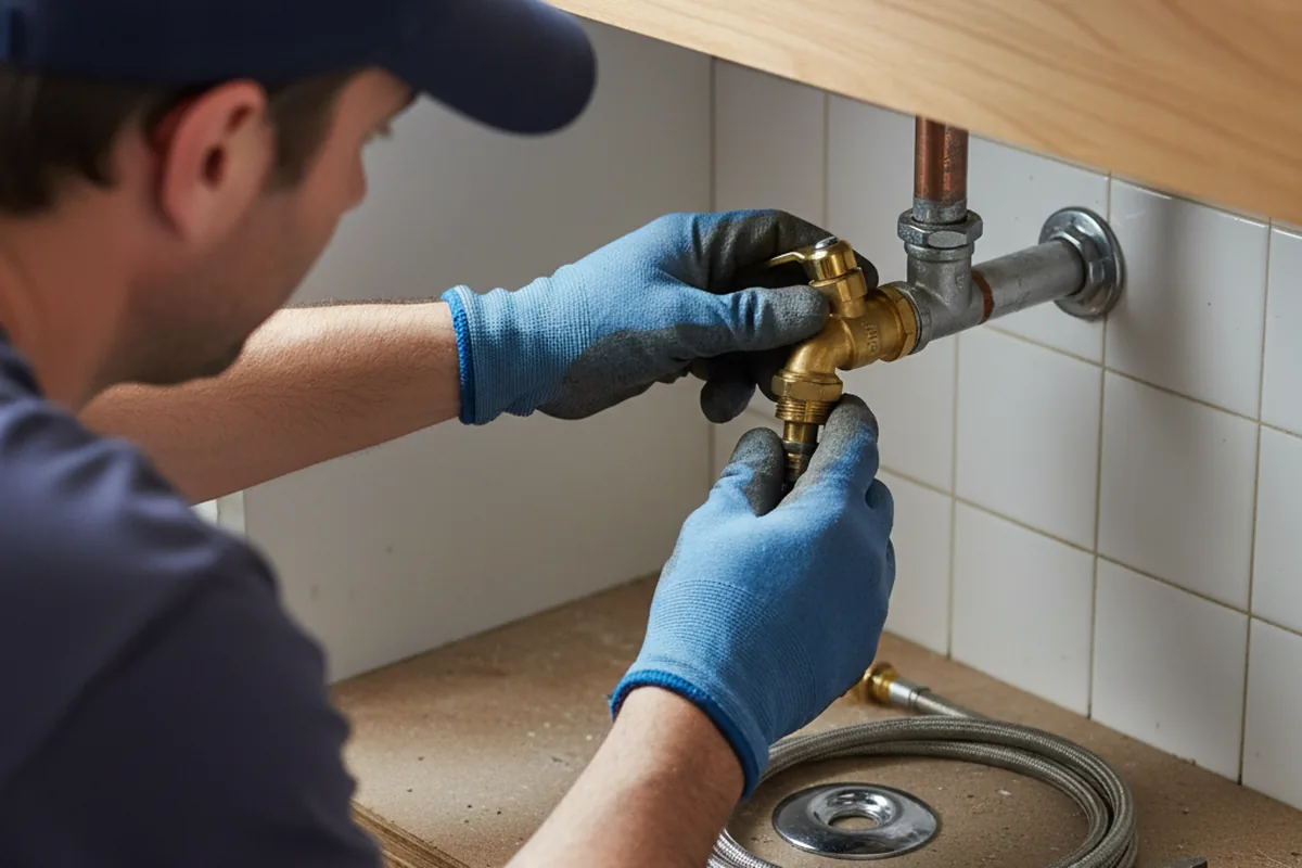 Shutoff valve and fitting work during Emergency Plumbing in Margarettsville